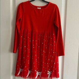 Hanna Andersson Ribbon Dress 120 6-7 Red